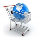 Globe in shopping trolley